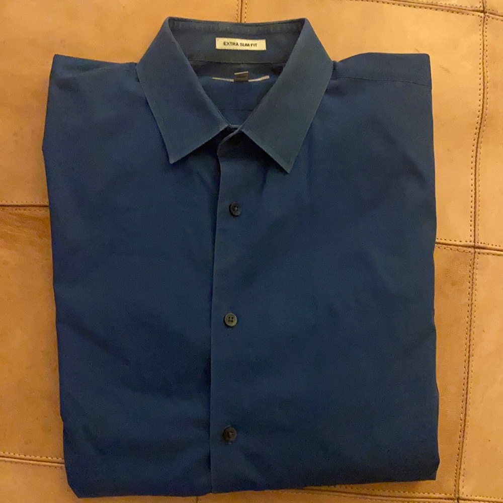 Men’s Large Express 1MX Blue Dress Shirt